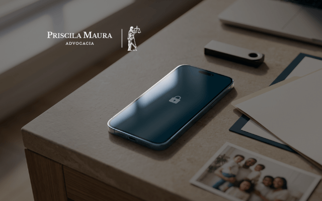 Celular bloqueado representa os limites de acesso à herança digital após a morte.