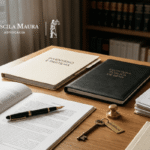 Documentos em uma mesa de cartório representando a formalização de inventário